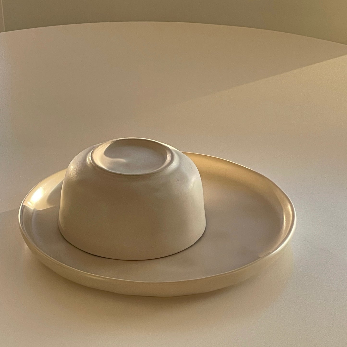 Oat Matte Bowl + Plate Set of 2