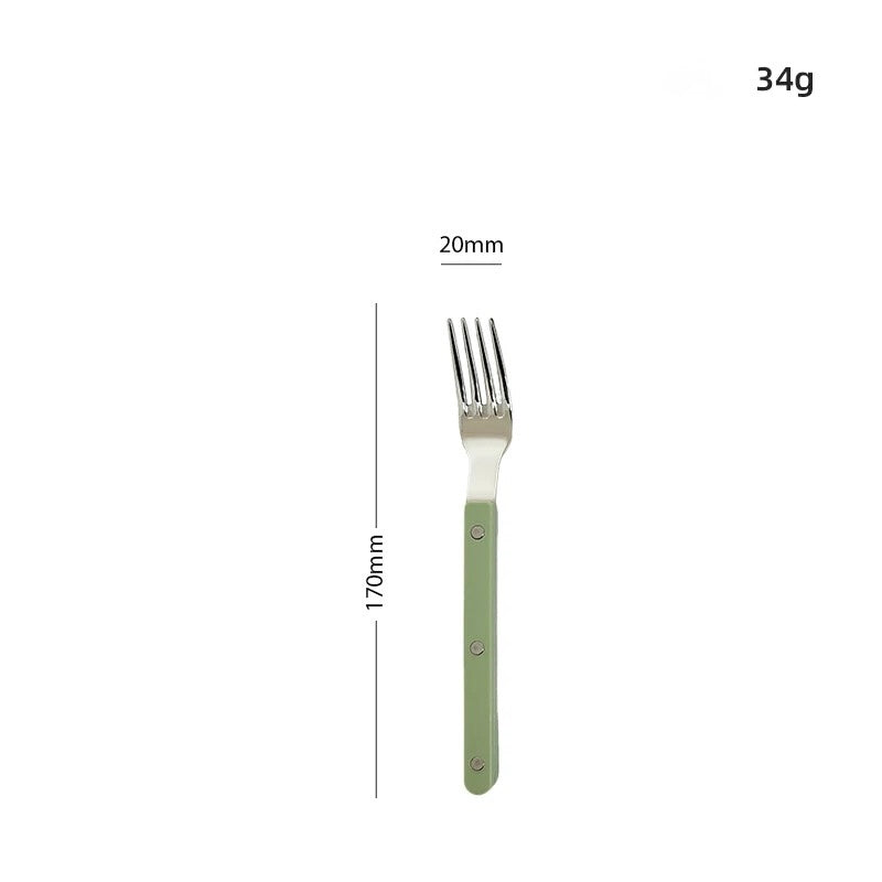 Mint Bistro Flatware – Mint Green Handle Cutlery (Dessert Fork)