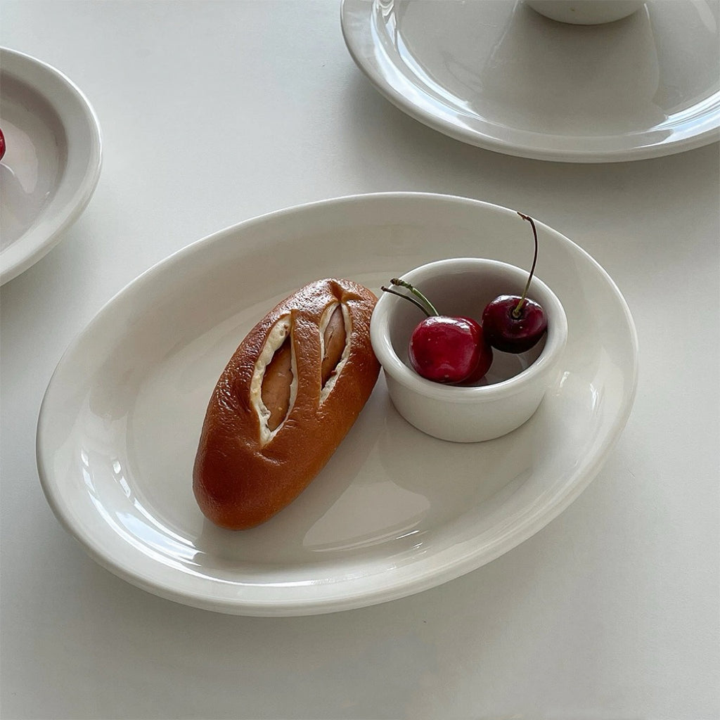 20% off - Milky Elegance Oval Dish