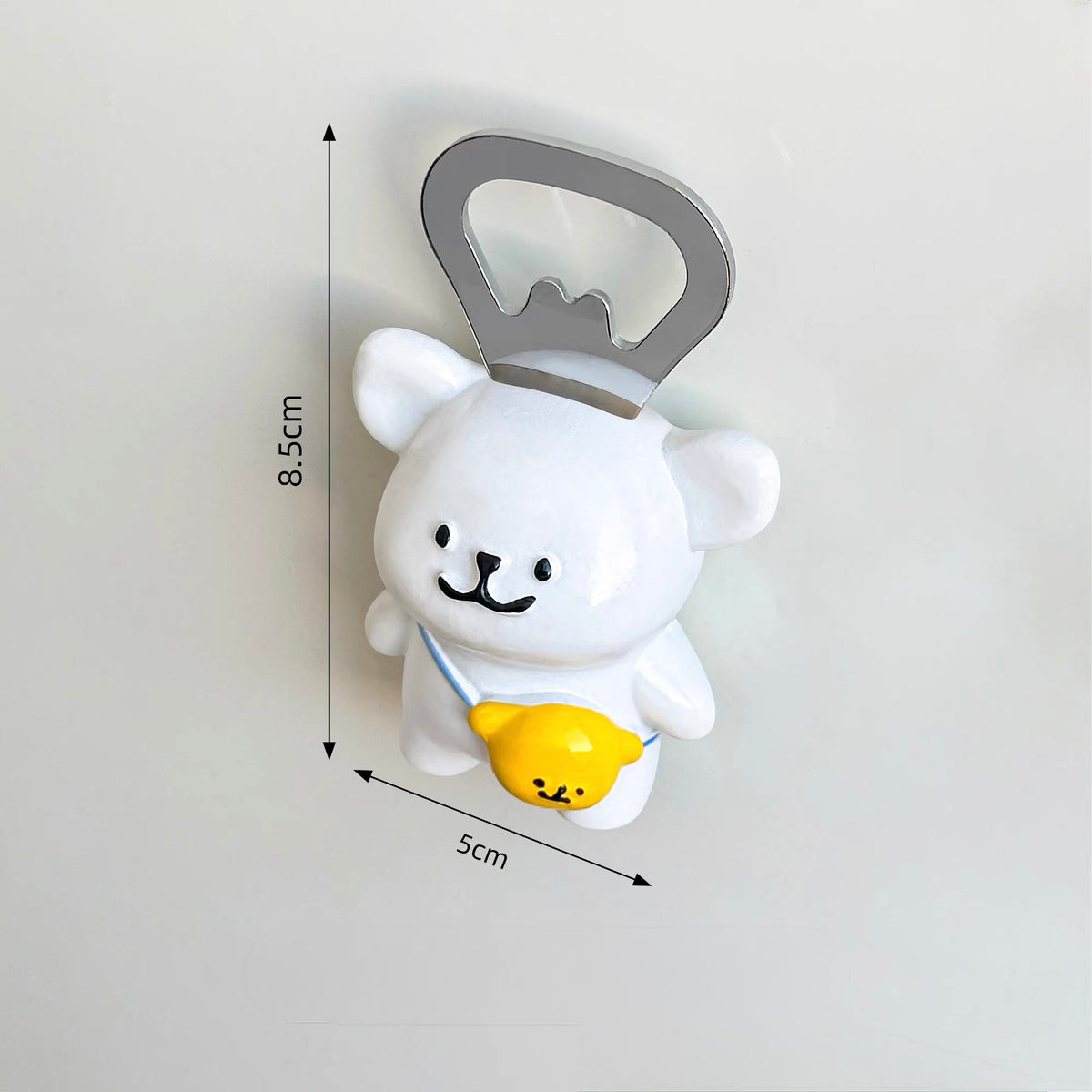 Buddy Bear Magnetic Bottle Opener – kitchen tools (White)