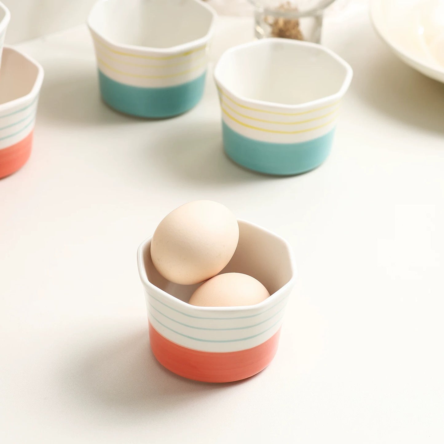 Sunset & Surf Ceramic Ramekin Bowls