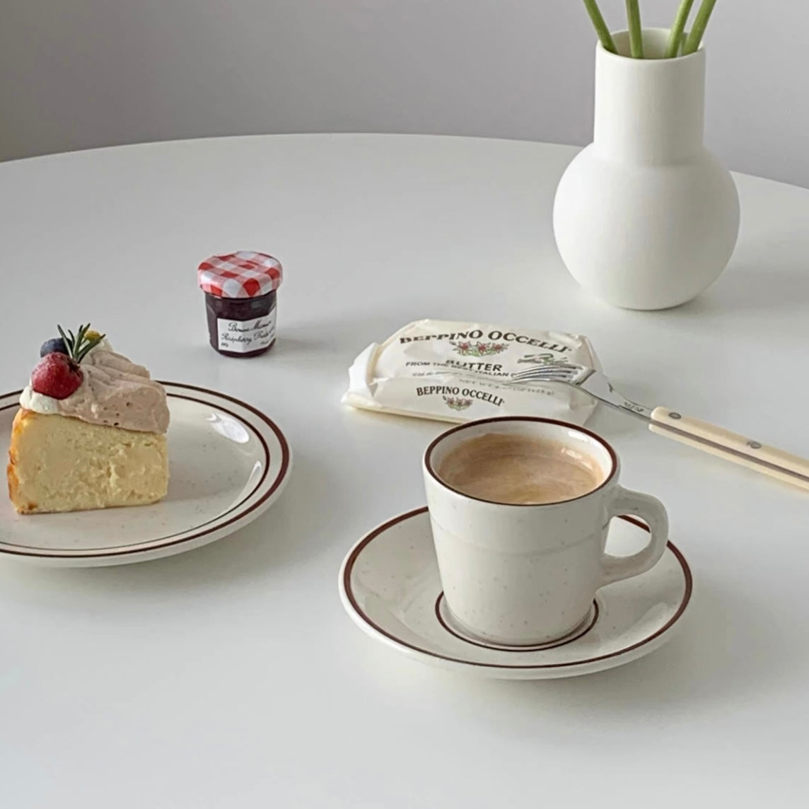 Vintage Brown Liner Cup & Saucer Set