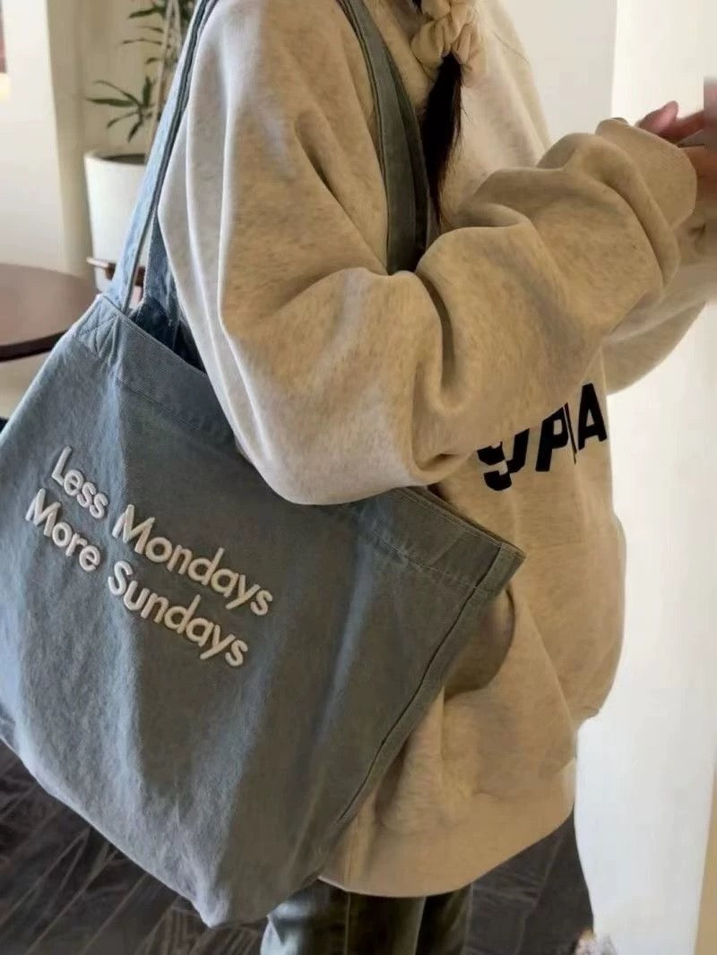 Less Mondays Canvas Tote
