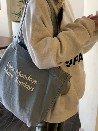 Less Mondays Canvas Tote