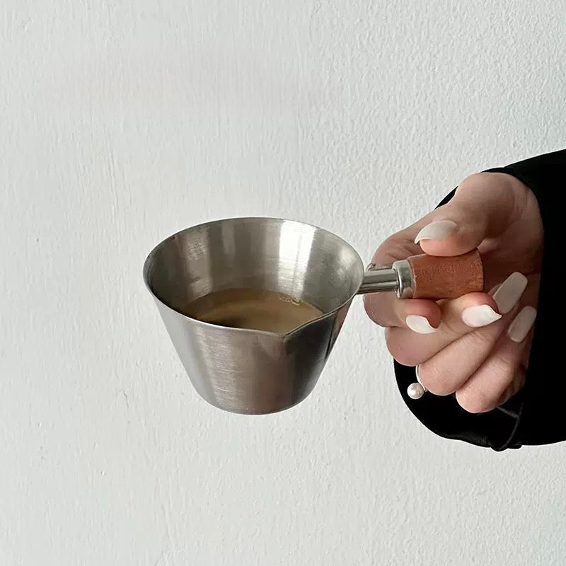 Walnut Handle Espresso Measuring Cup