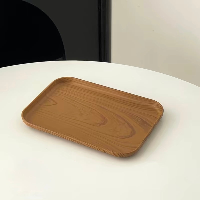 Wood-Look Café Serving Tray