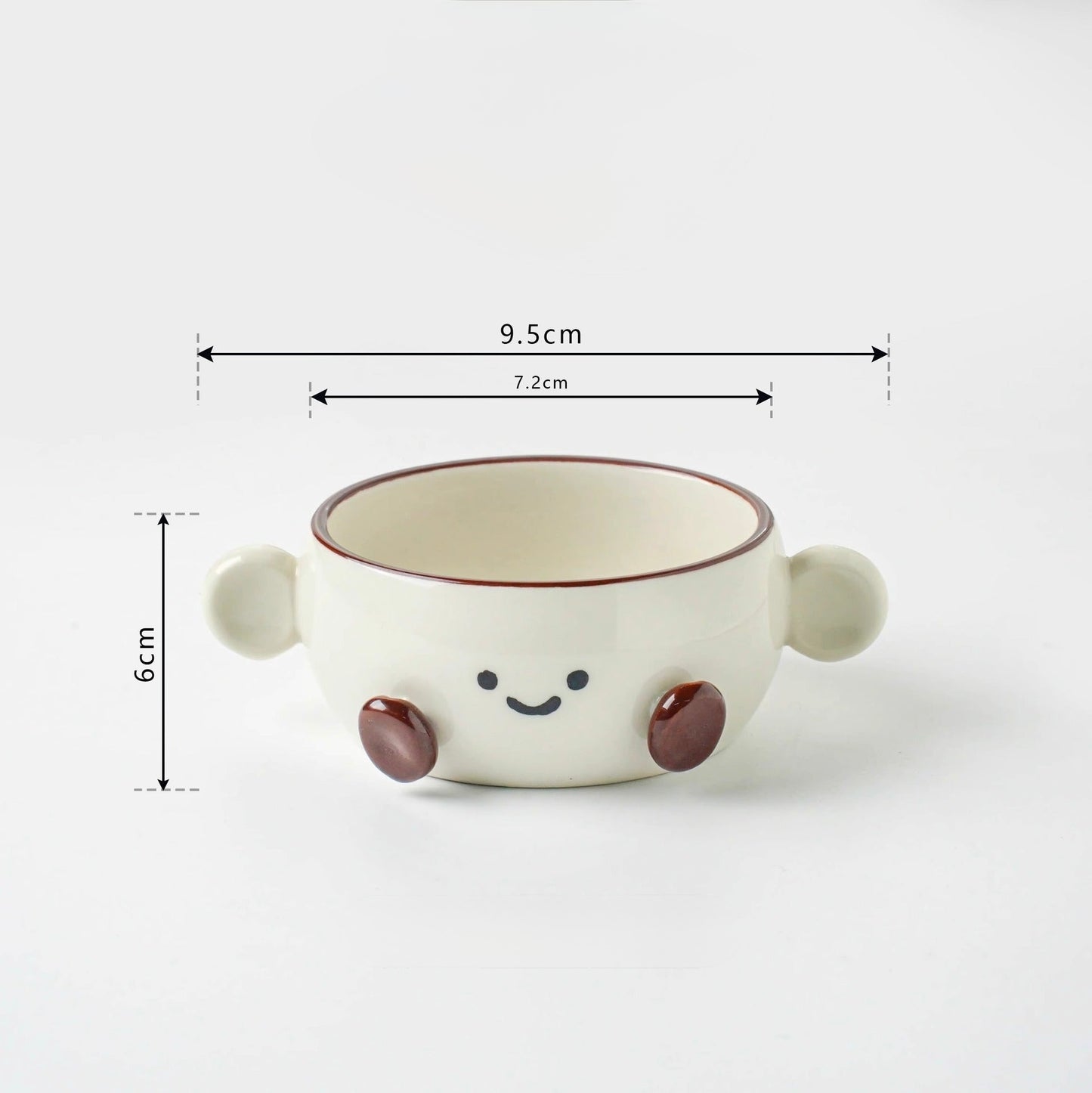 Smiley Bean Ceramic Collection-Double Handle Bowl