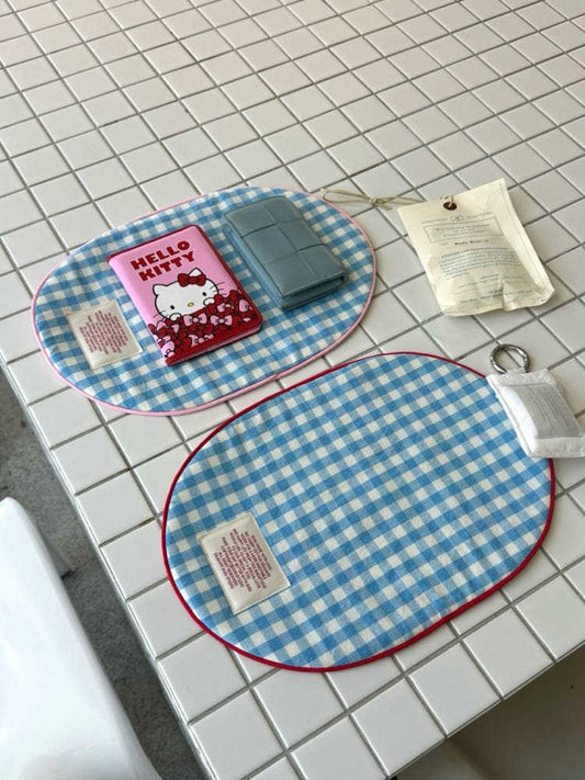 Gingham Coffee Mat