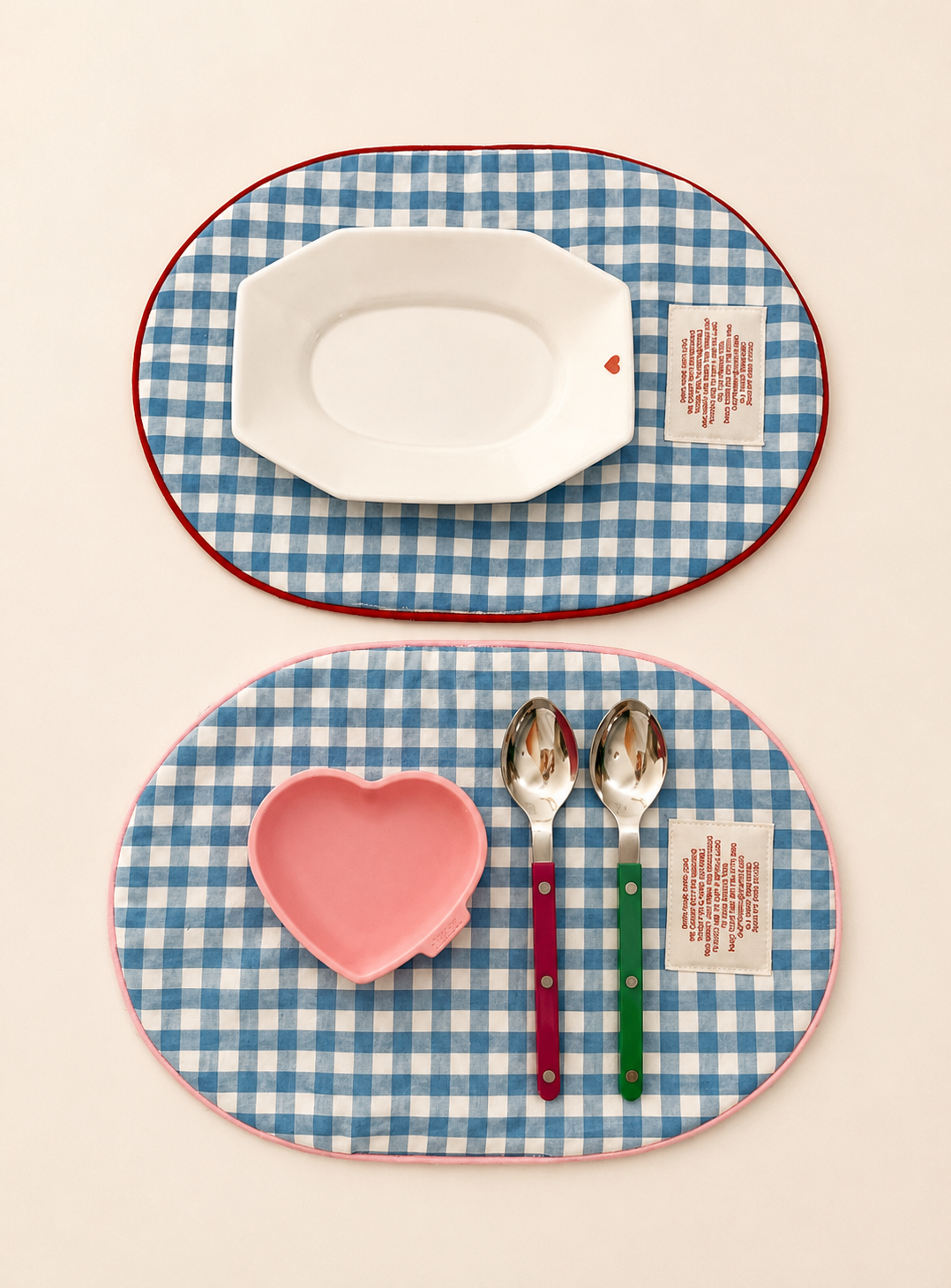 Gingham Coffee Mat