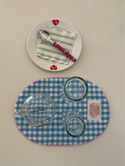 Gingham Coffee Mat