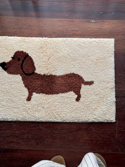 Playful Dachshund Plush Bath Mat