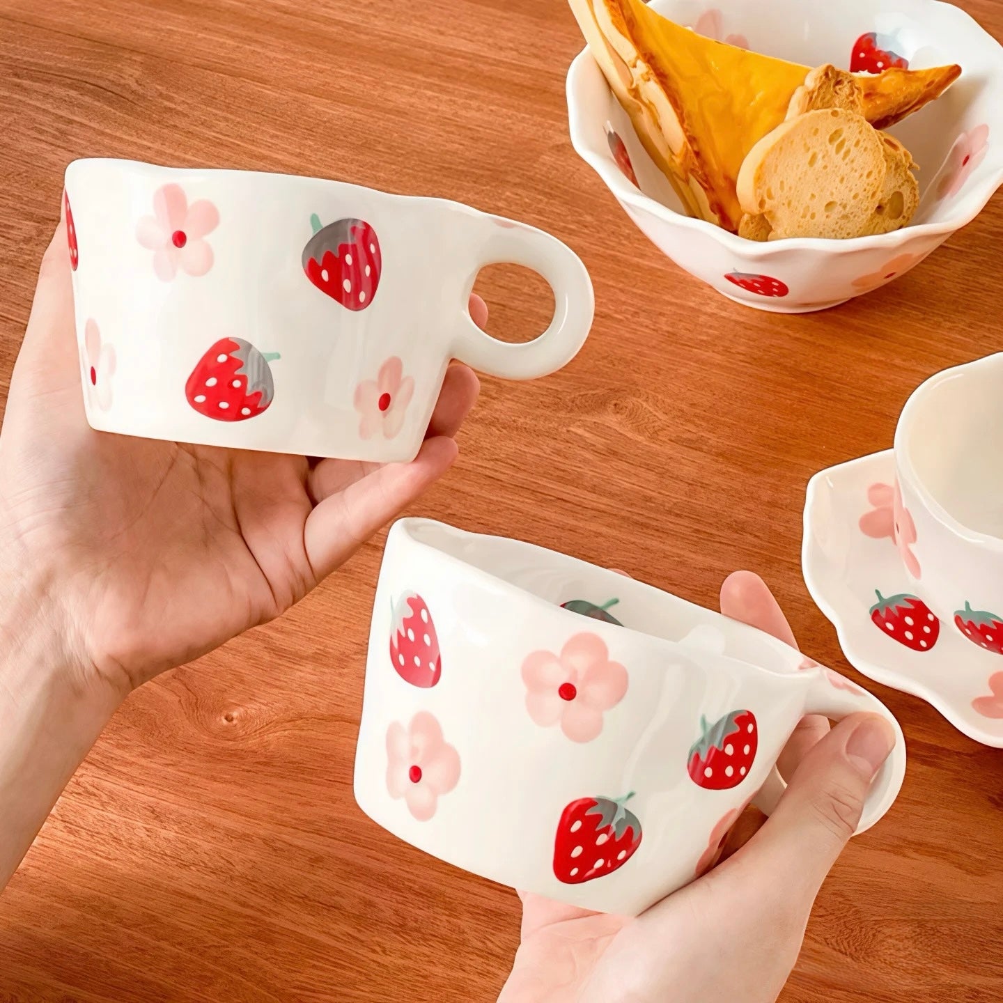 Strawberry Blossom Ceramic Mug