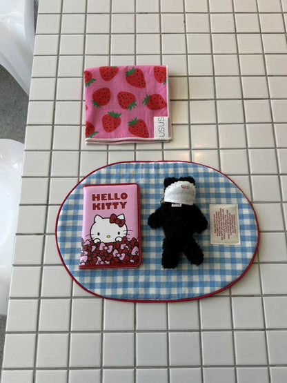 Gingham Coffee Mat