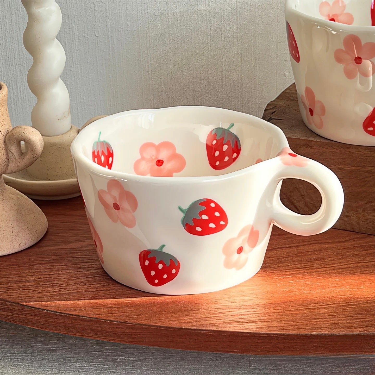 Strawberry Blossom Ceramic Mug