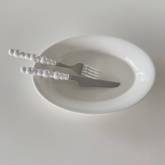 20% off - Milky Elegance Oval Dish