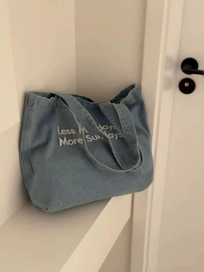 Less Mondays Canvas Tote