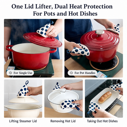 Polka Dot Pot Lid Handle Cover