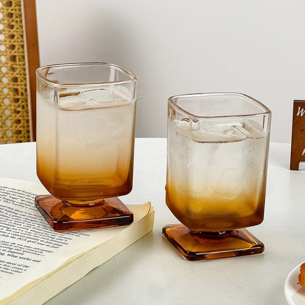 Amber Block Glass