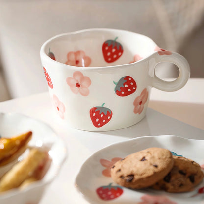 Strawberry Blossom Ceramic Mug