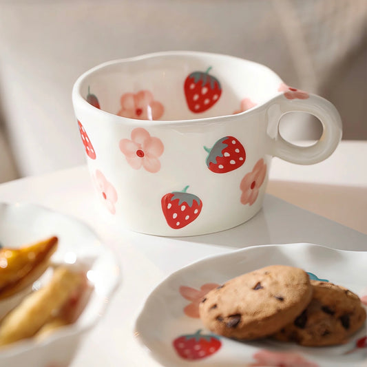 Strawberry Blossom Ceramic Mug