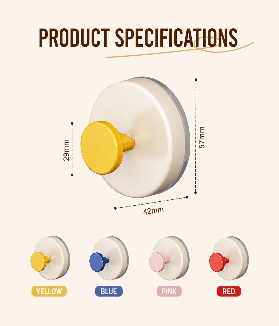 Candy Pop Suction Wall Hook (4 pcs)