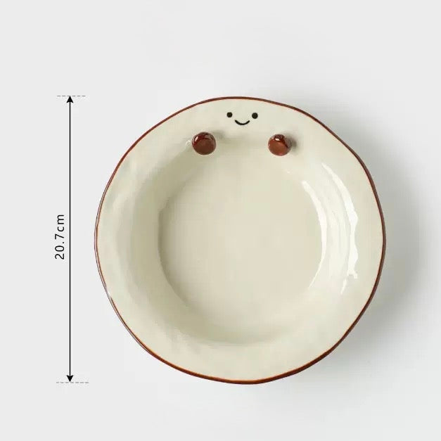 Smiley Bean Ceramic Collection-Deep Plate