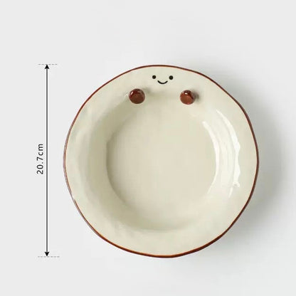 Smiley Bean Ceramic Collection-Deep Plate