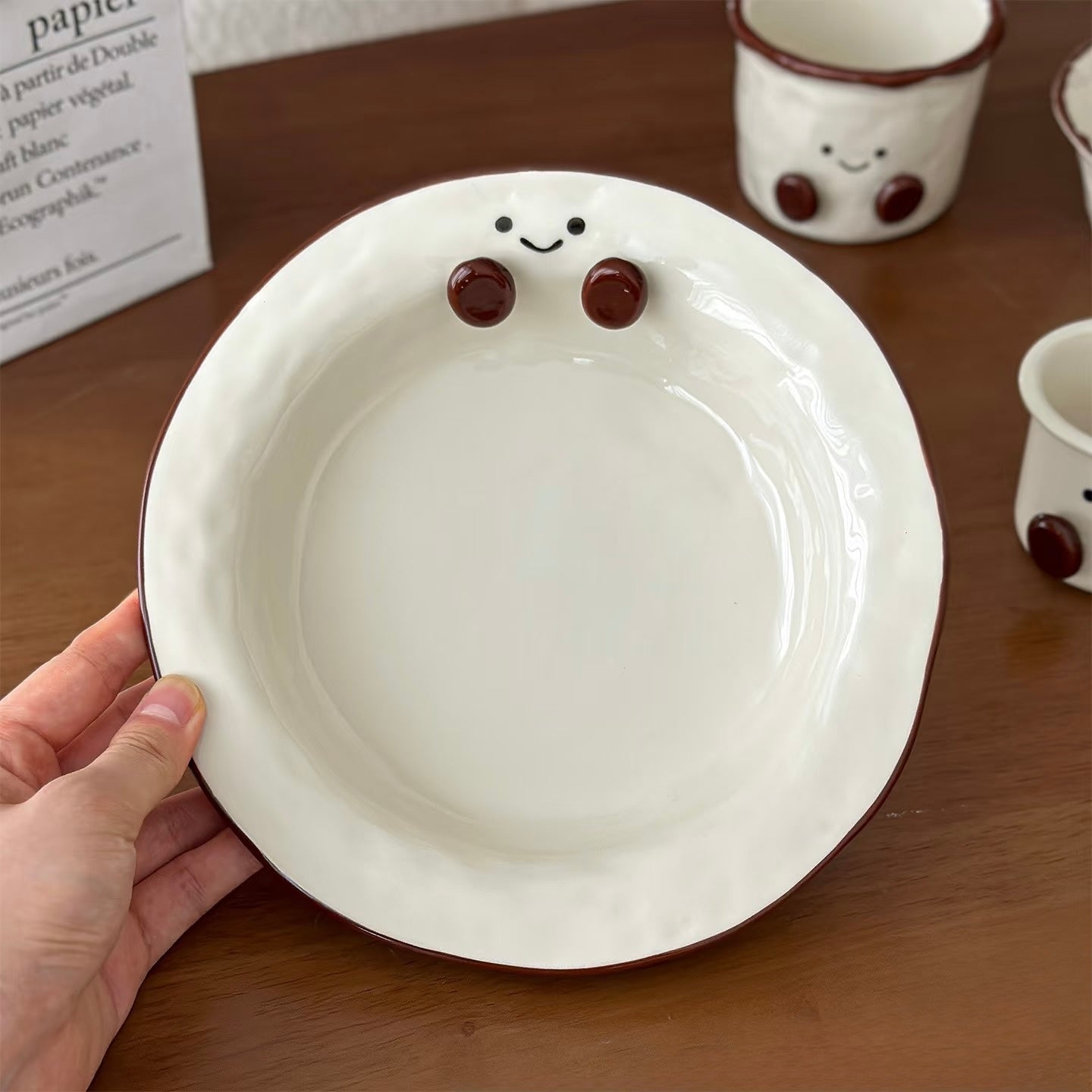 Smiley Bean Ceramic Collection-Deep Plate