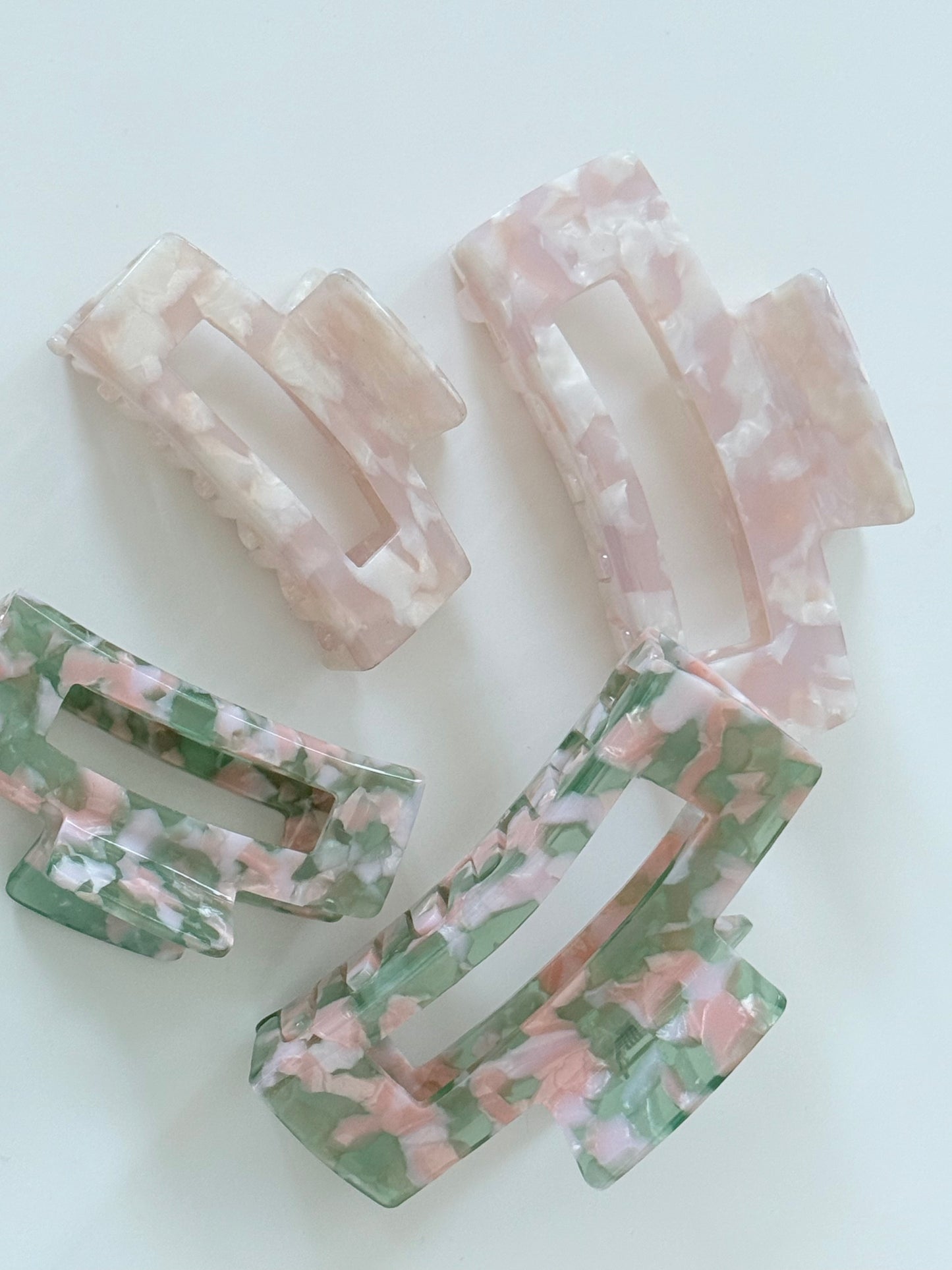 Pastel Marble Hair Clips