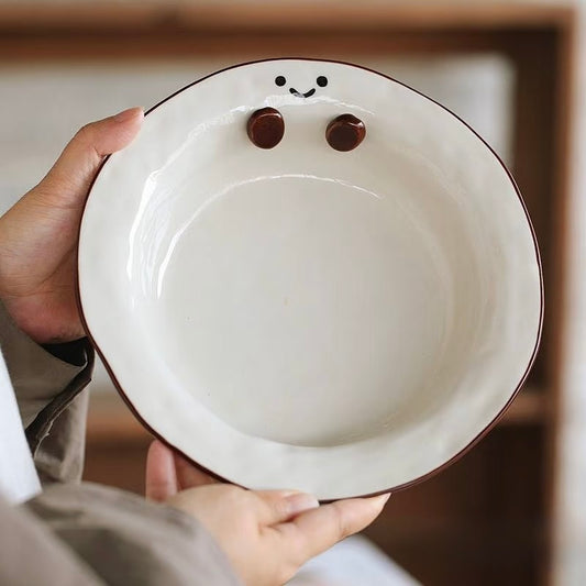 Smiley Bean Ceramic Collection-Deep Plate