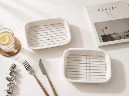 Ceramic Bake & Drain Dish