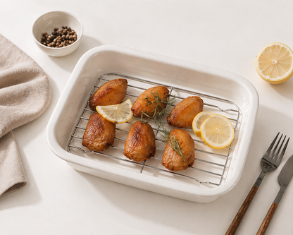 Ceramic Bake & Drain Dish
