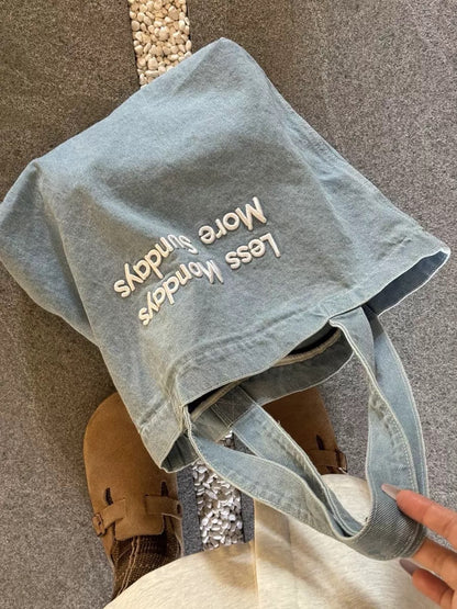 Less Mondays Canvas Tote