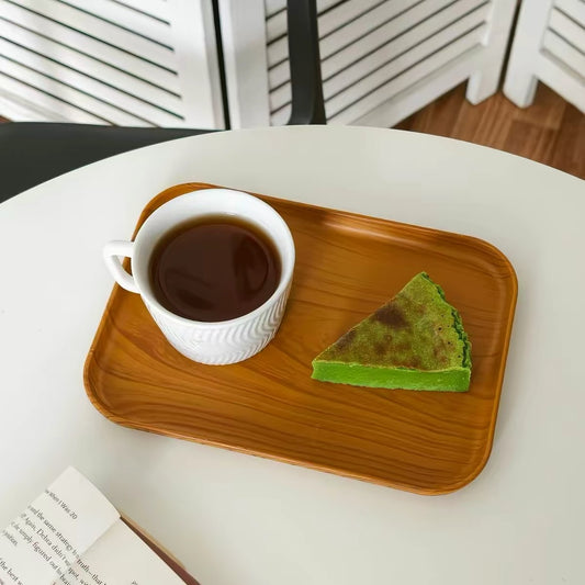 Wood-Look Café Serving Tray