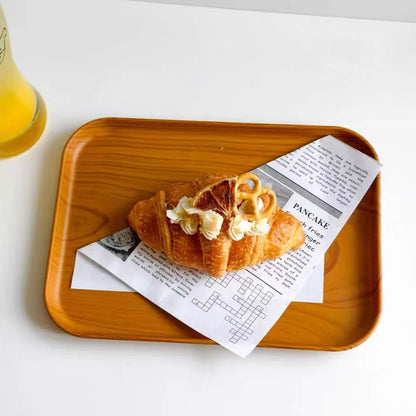 Wood-Look Café Serving Tray