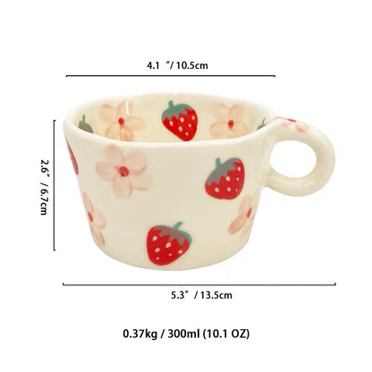 Strawberry Blossom Ceramic Mug