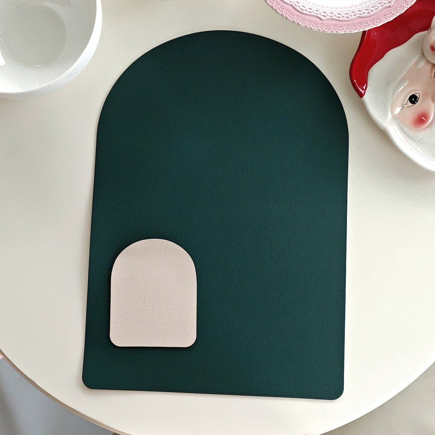 Little House Placemats - Green & White