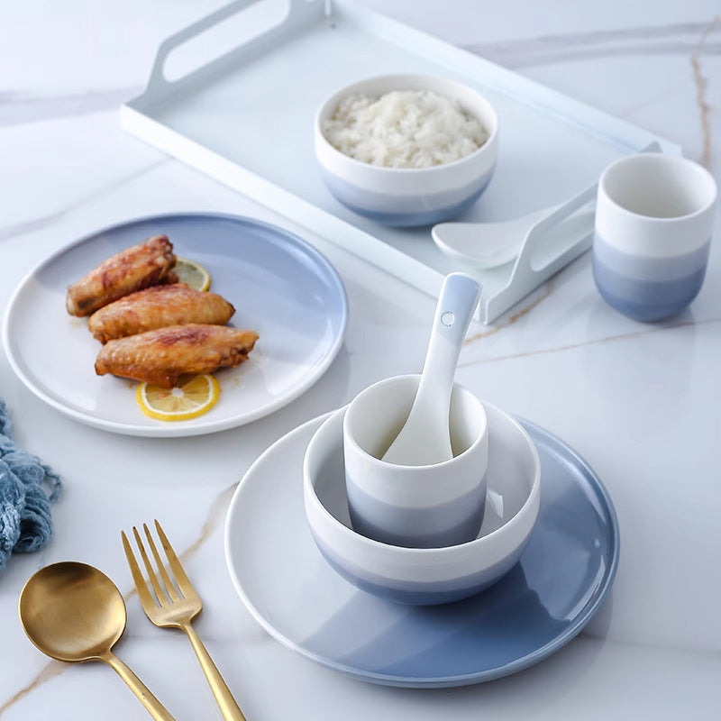 Gradient Blue Ceramic Dinnerware Set