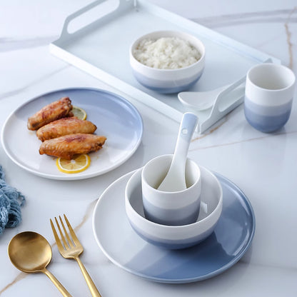 Gradient Blue Ceramic Dinnerware Set