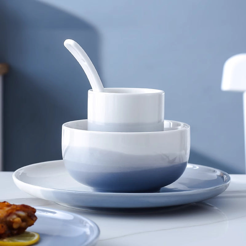 Gradient Blue Ceramic Dinnerware Set
