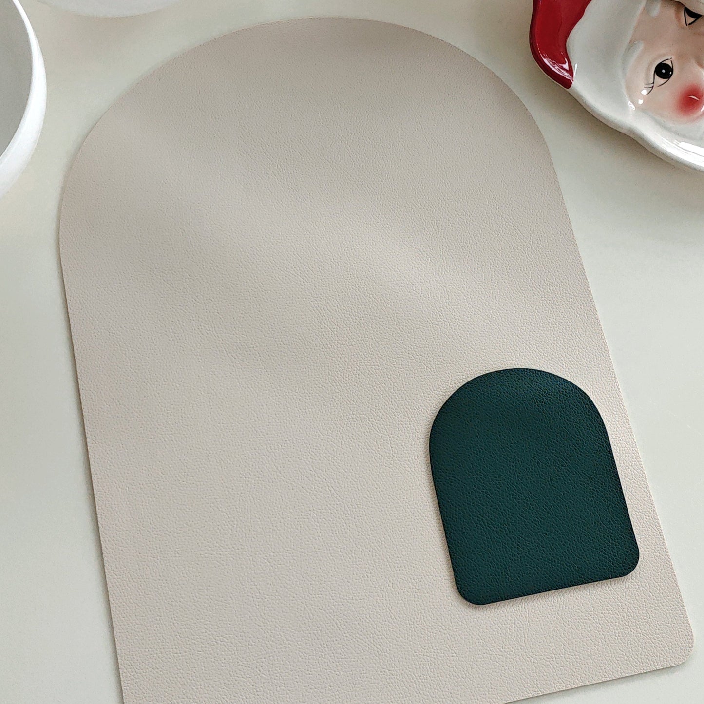 Little House Placemats - Green & White